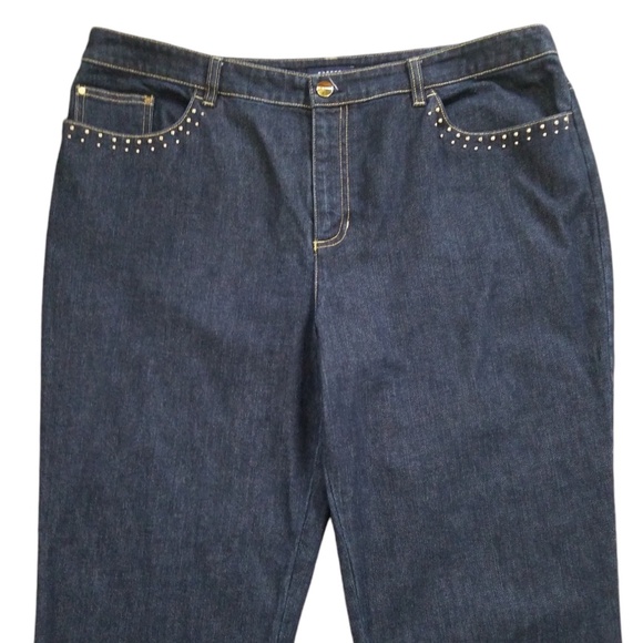 Jones New York Signature Women's Embellished Stretch Bootcut Jeans Size 16 - Picture 3 of 11